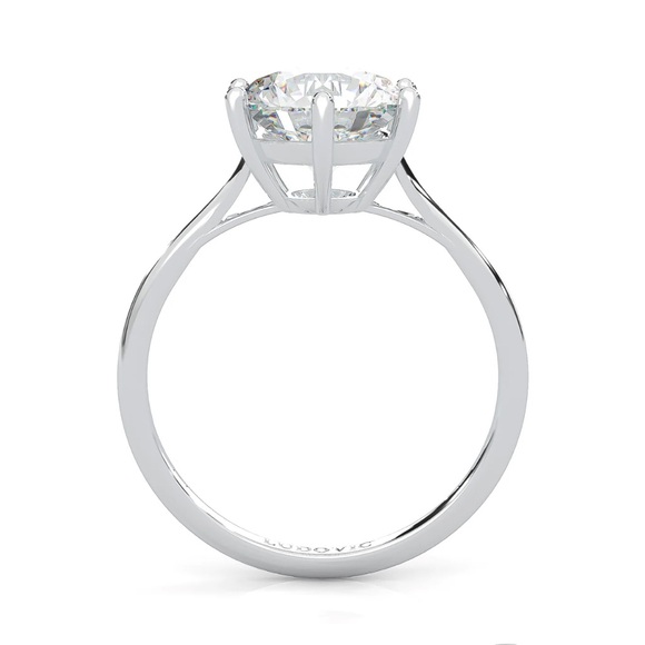 2.0 Carat Moissanite Engagement Ring in Platinum Plated Sterling Silver NWT - Picture 5 of 17